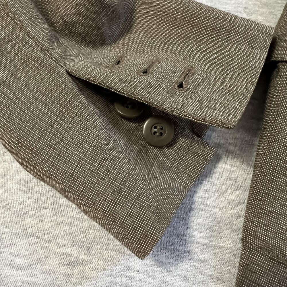 Worth Blazer Womens 8 Lightweight Brown Wool Blend Tailored Career Jacket - Picture 6 of 15